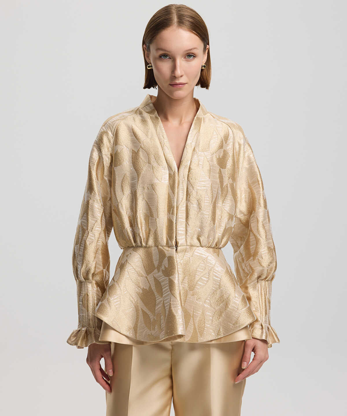 Jacquard Peplum Jacket