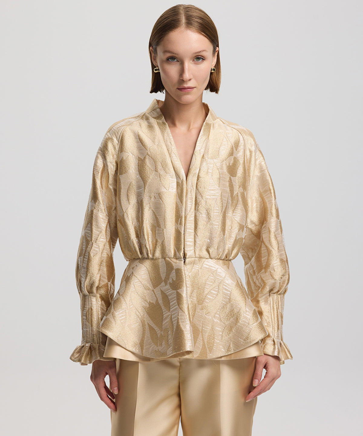 Jacquard peplum jacket