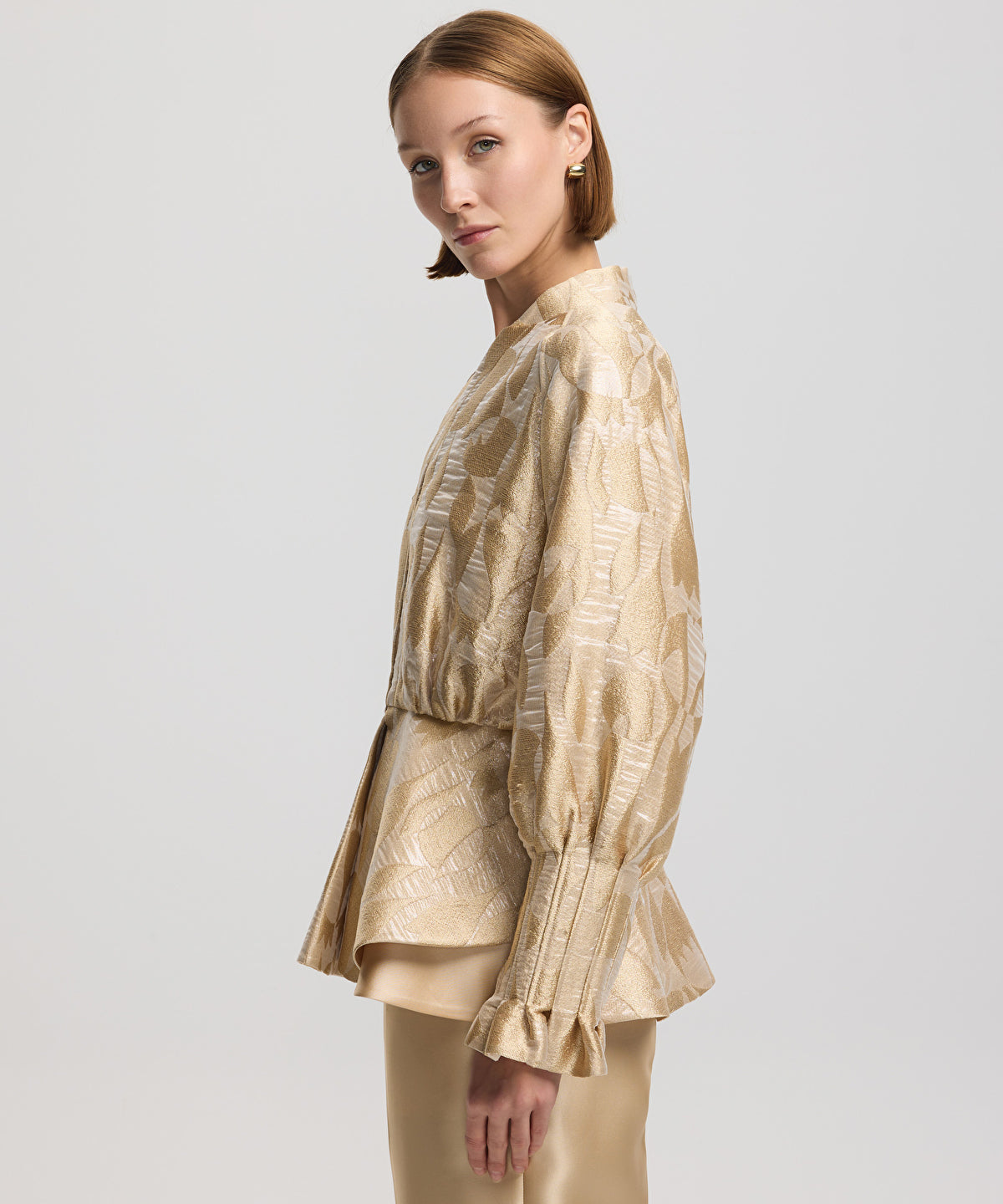 Jacquard peplum jacket