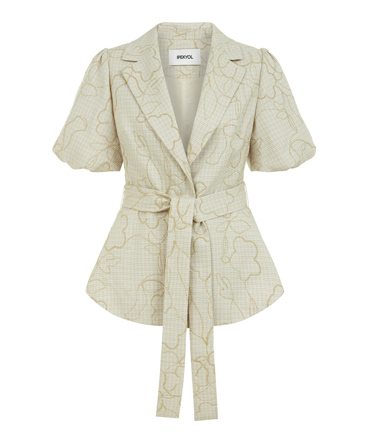 Zoomed Embroidered Puff-Sleeve Jacket