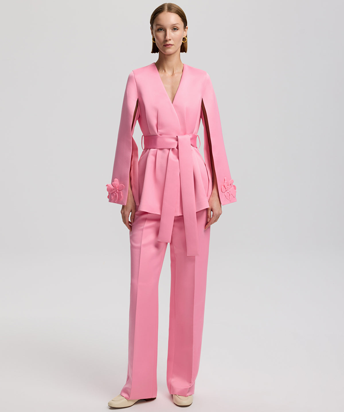 Jacket with raised flowers
