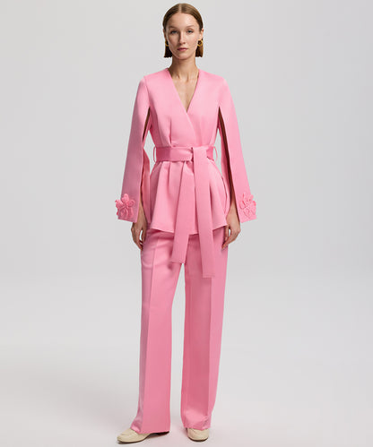 Jacket with raised flowers