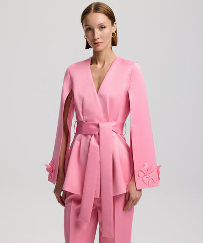 Jacket with raised flowers