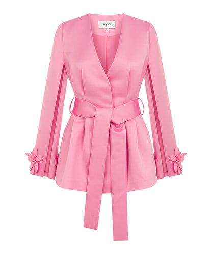 Jacket with raised flowers