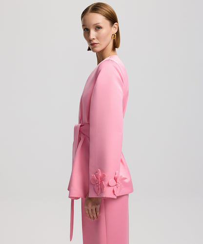Jacket with raised flowers