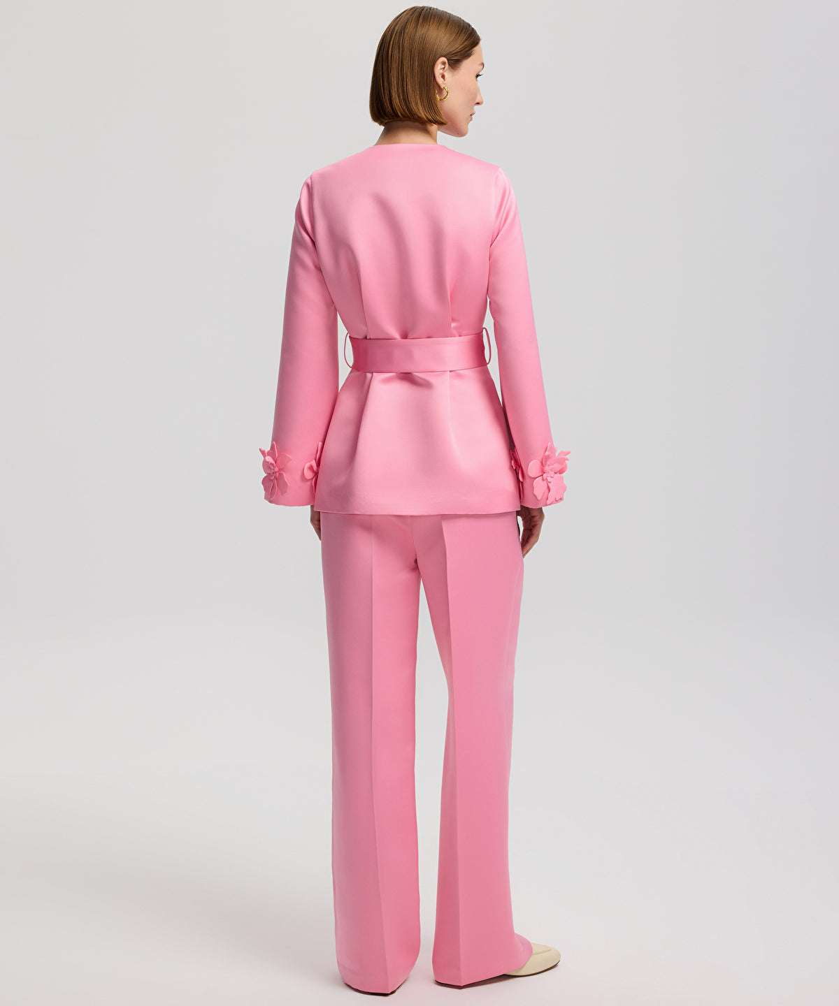 Jacket with raised flowers