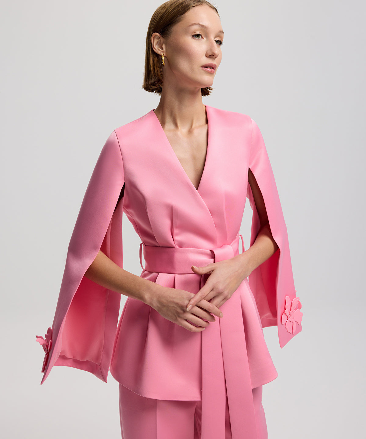 Jacket with raised flowers