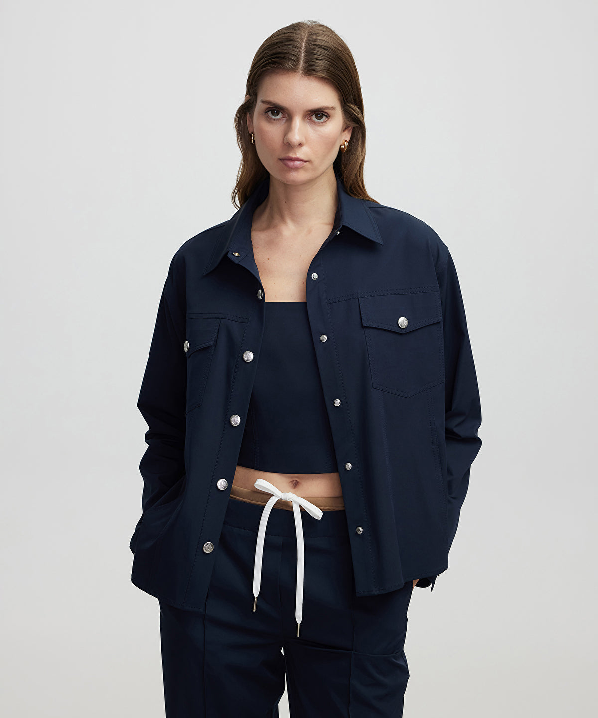 Jacket with snap buttons
