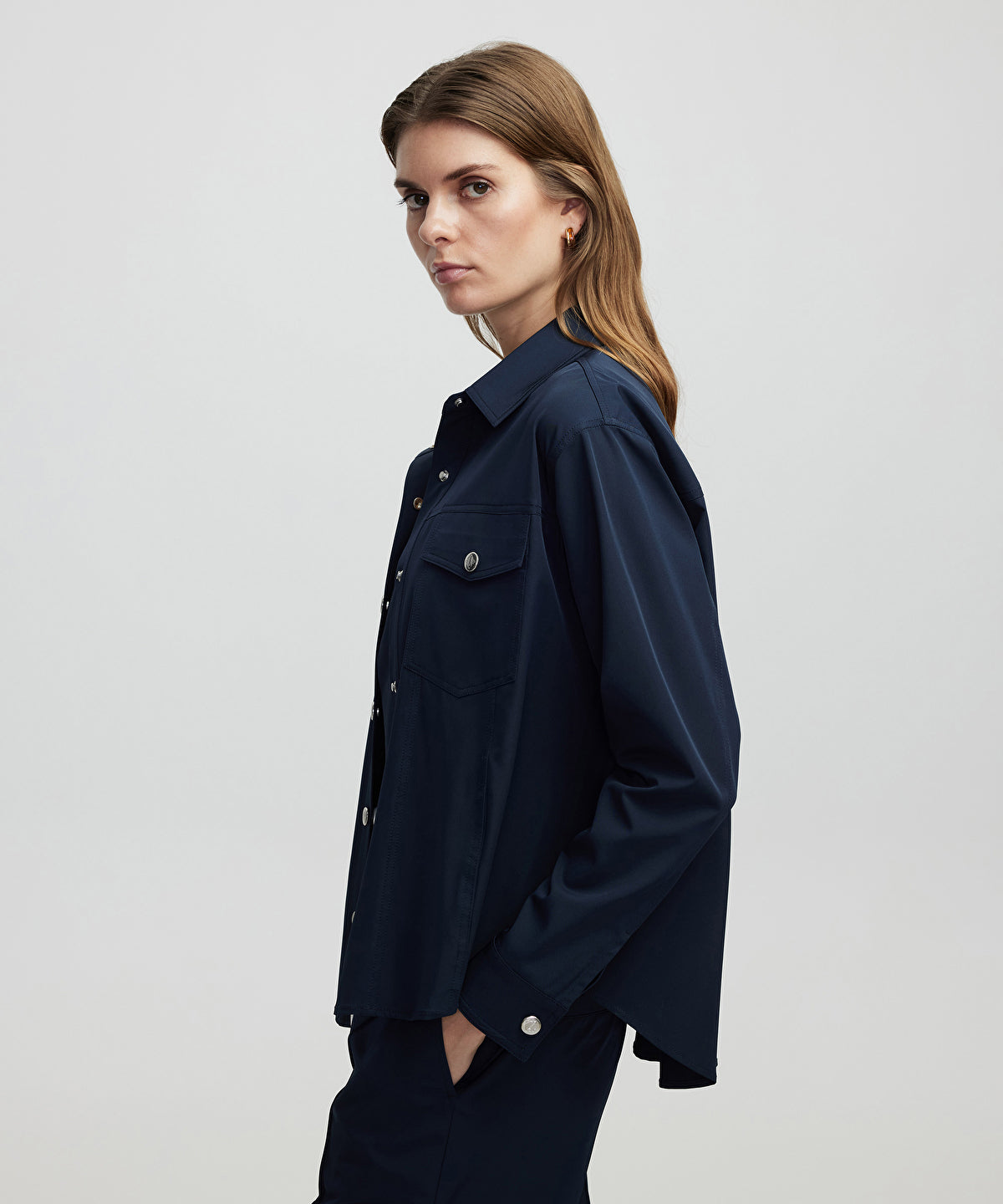 Jacket with snap buttons