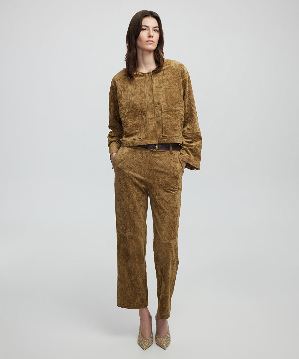 Zoomed Faux Suede Jacket