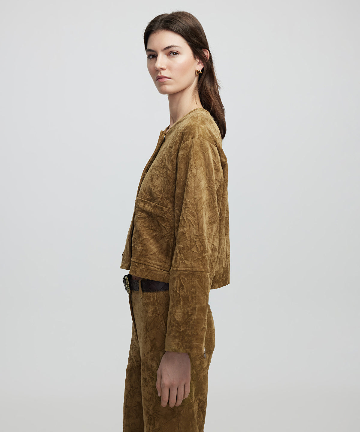 Zoomed Faux Suede Jacket