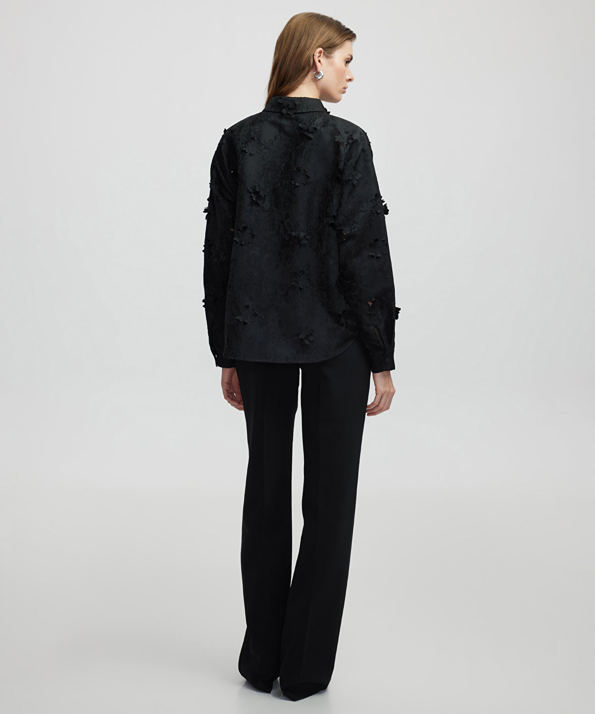 Zoomed Floral Applique Jacket