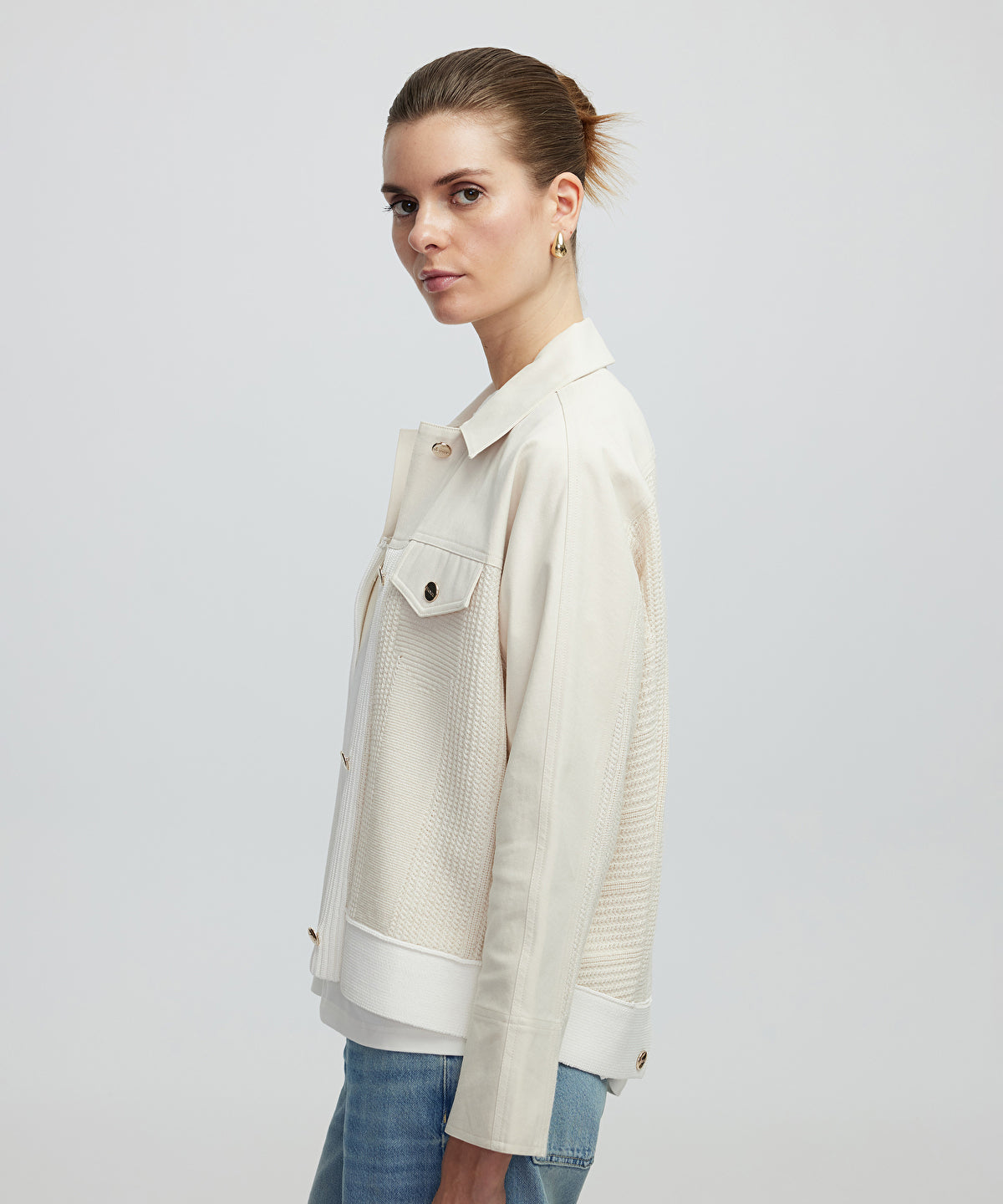 Zoomed Contrast Textured Jacket