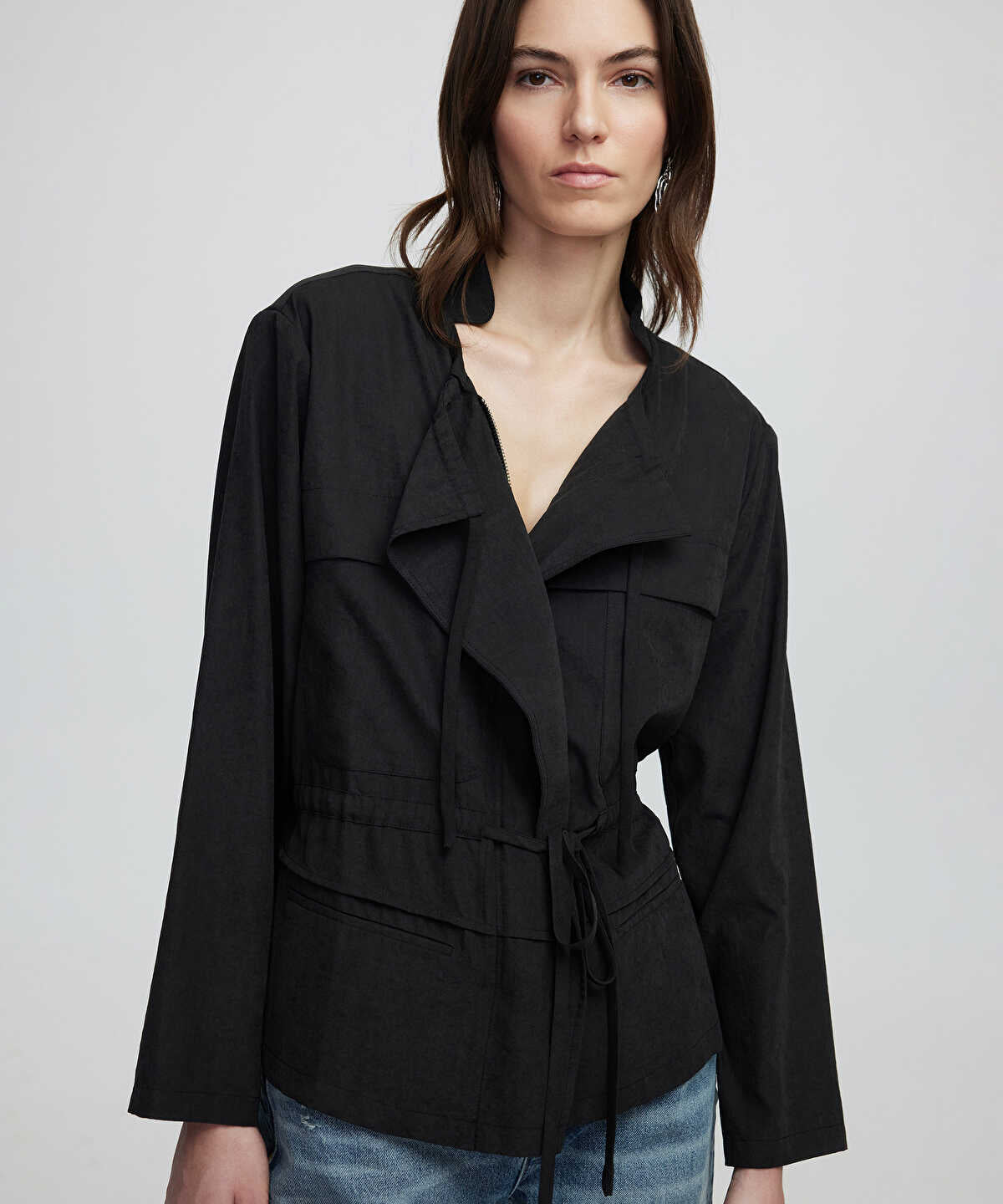 Adjustable Waist Unlined Jacket
