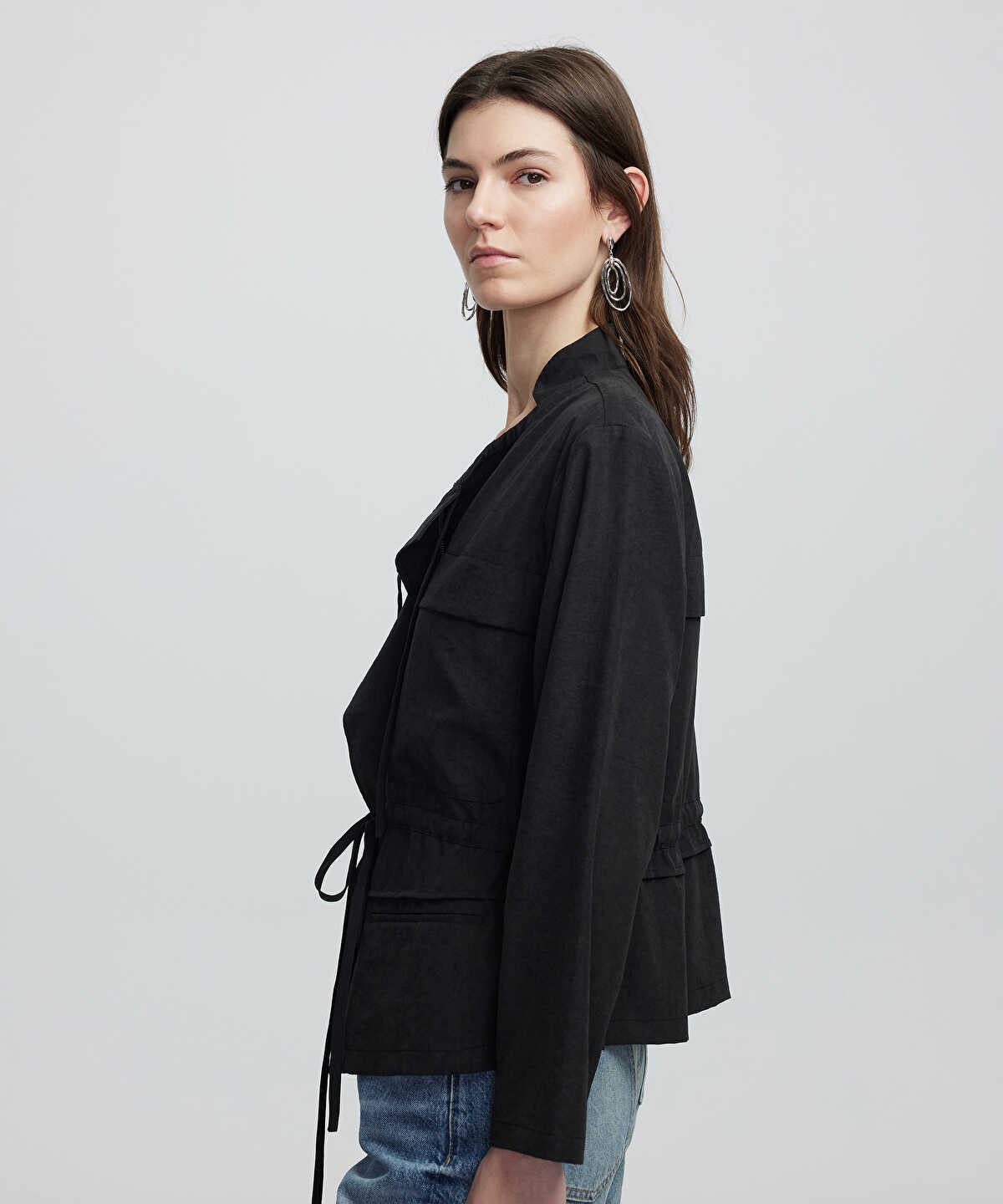 Adjustable Waist Unlined Jacket