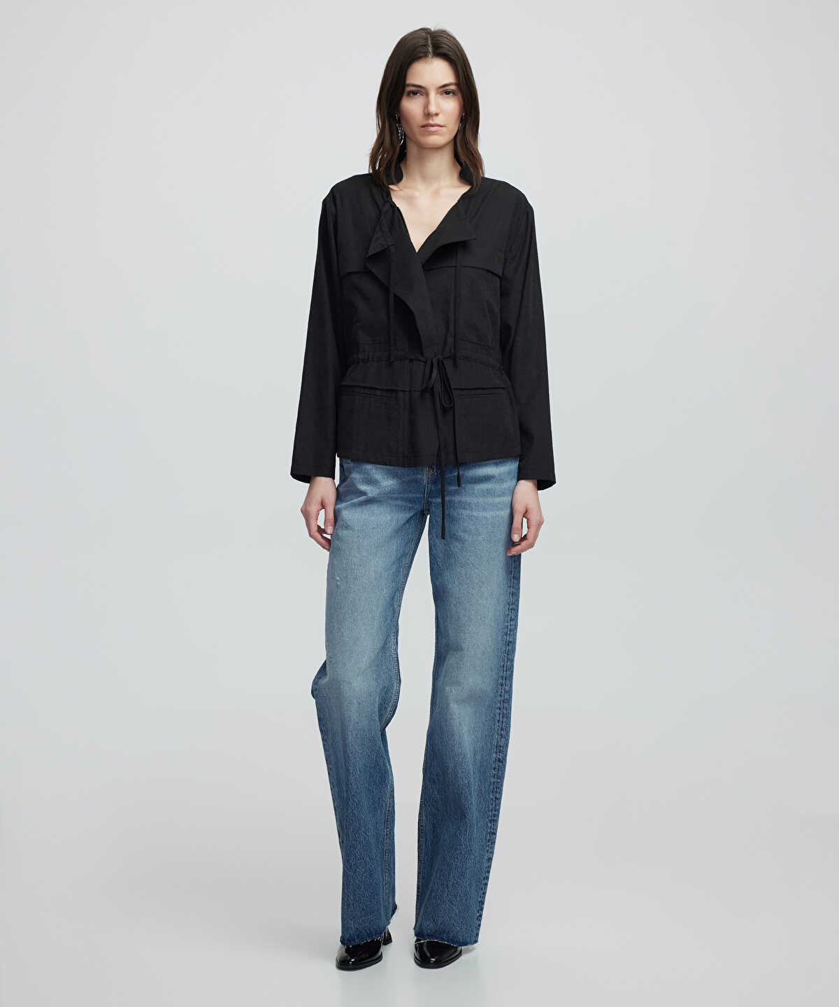 Adjustable Waist Unlined Jacket