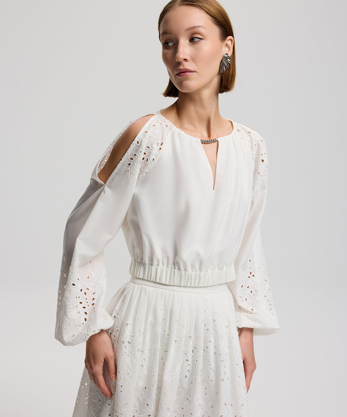 Zoomed Broderie Anglaise Blouse