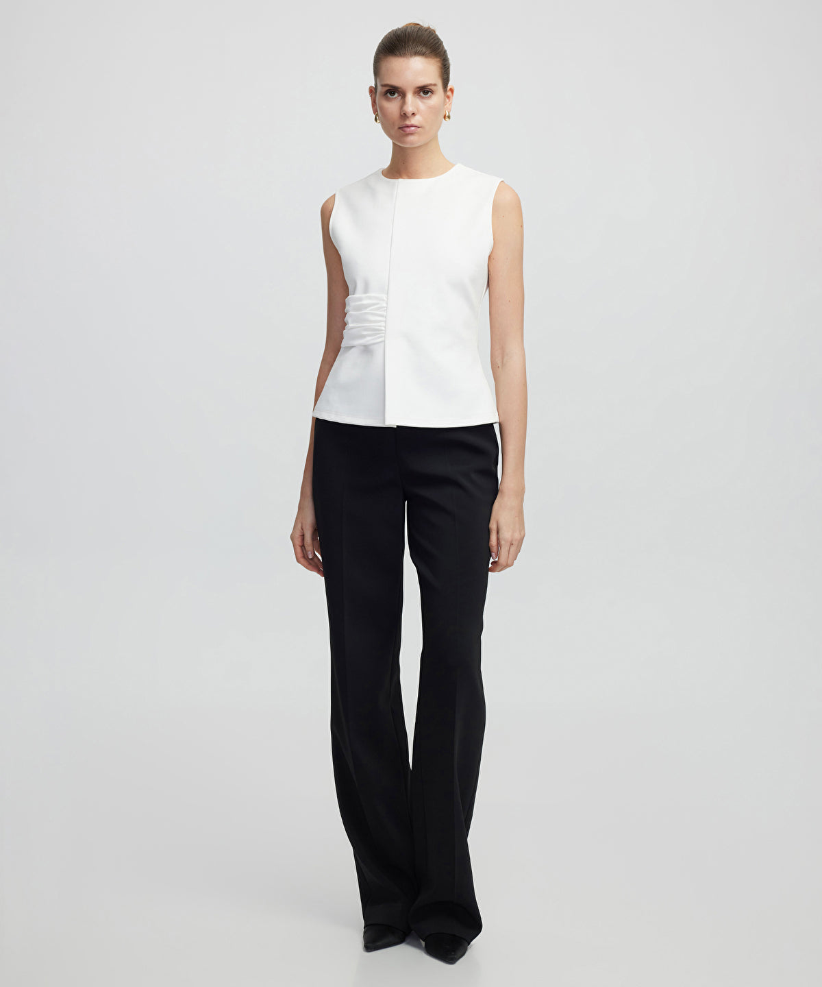 Zoomed Satin Trim Blouse