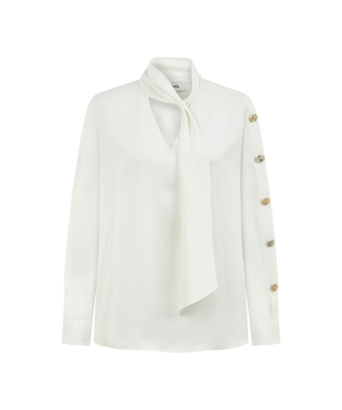 Zoomed Tie-Neck Blouse