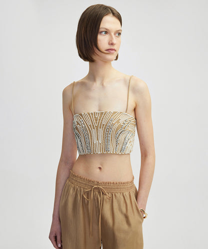 Embroidered Rhinestone Top