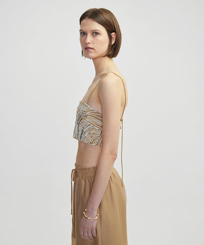 Embroidered Rhinestone Top