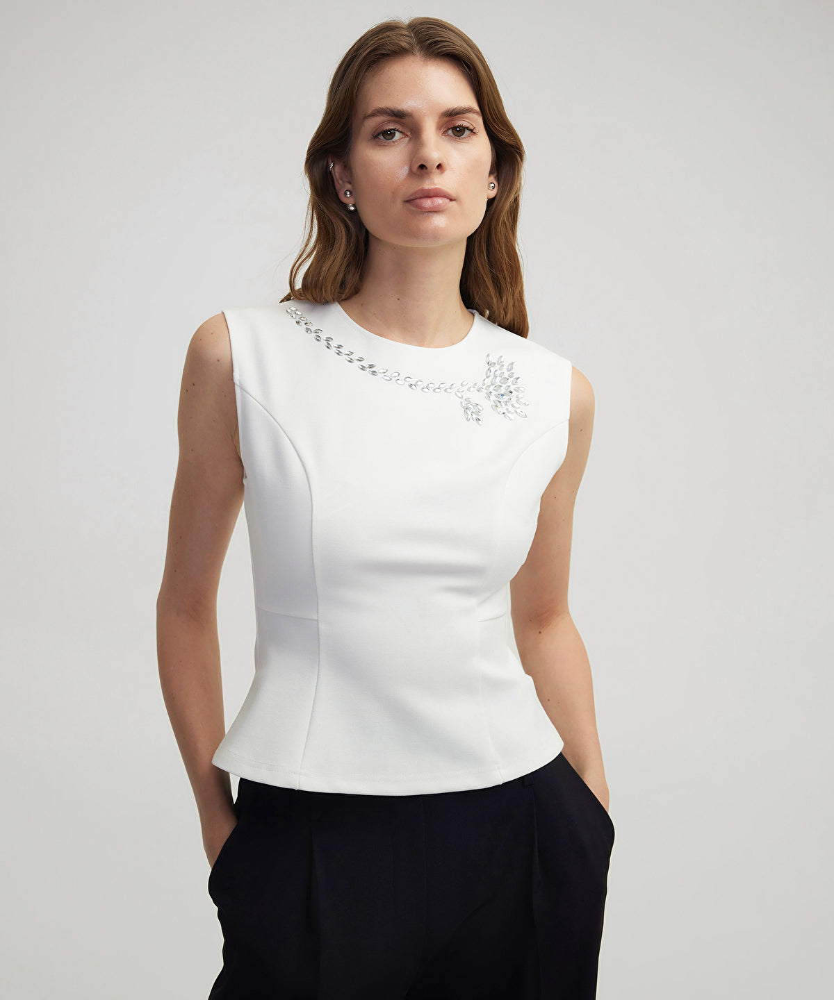 Zoomed Rhinestone Blouse