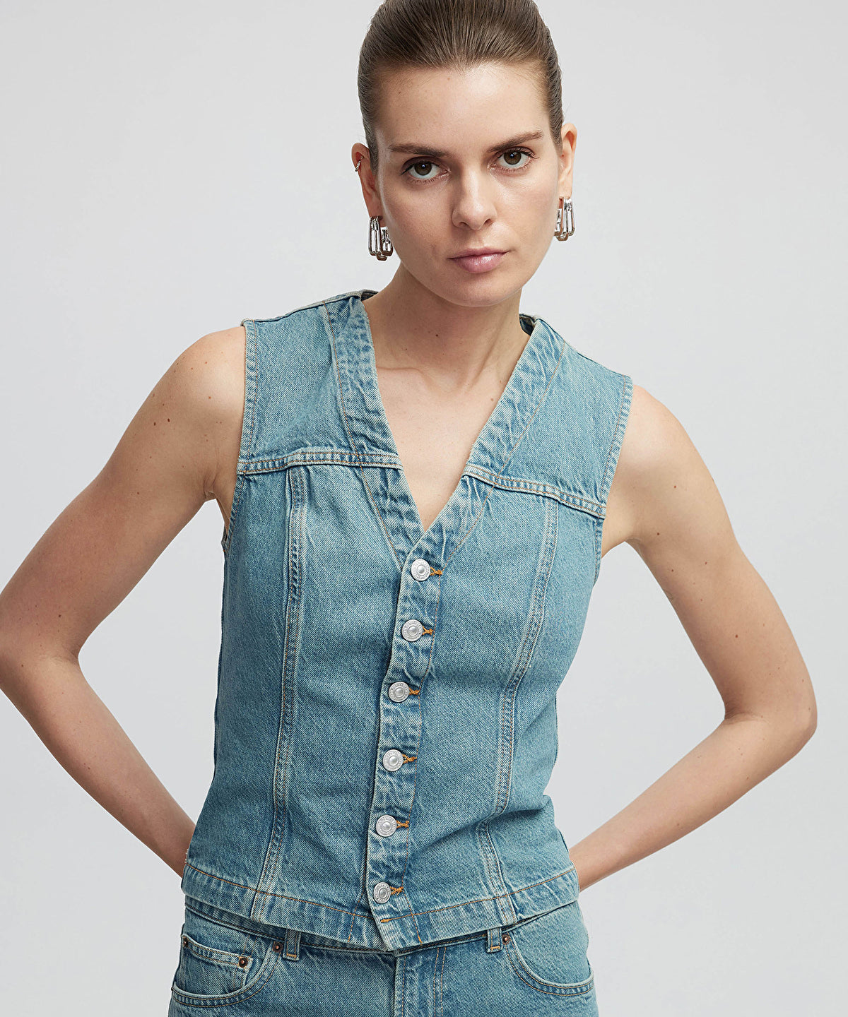 Zoomed Denim Vest
