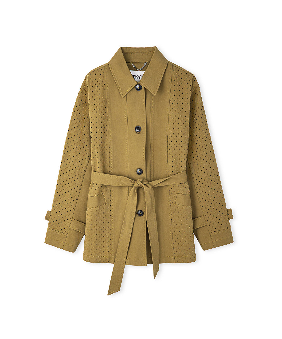 Zoomed Perforated Trench Coat