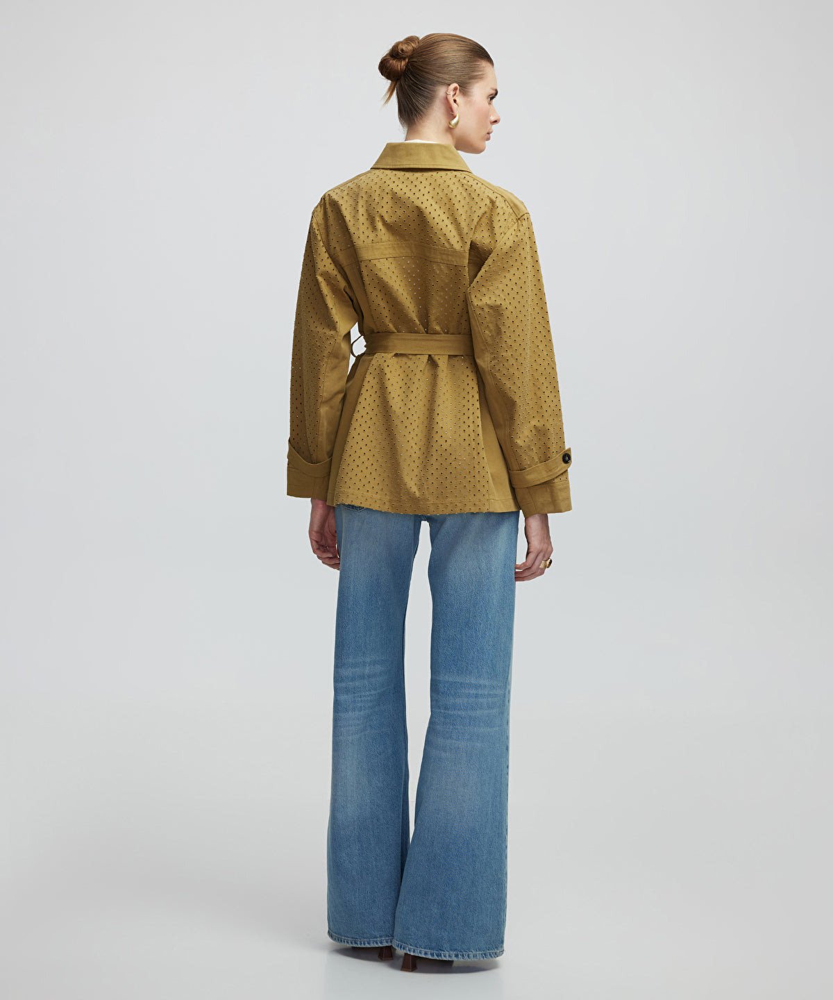 Zoomed Perforated Trench Coat