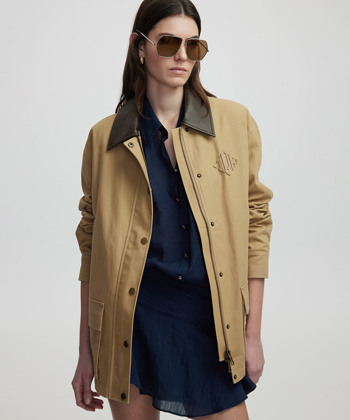 Zoomed Contrast Collar Coat