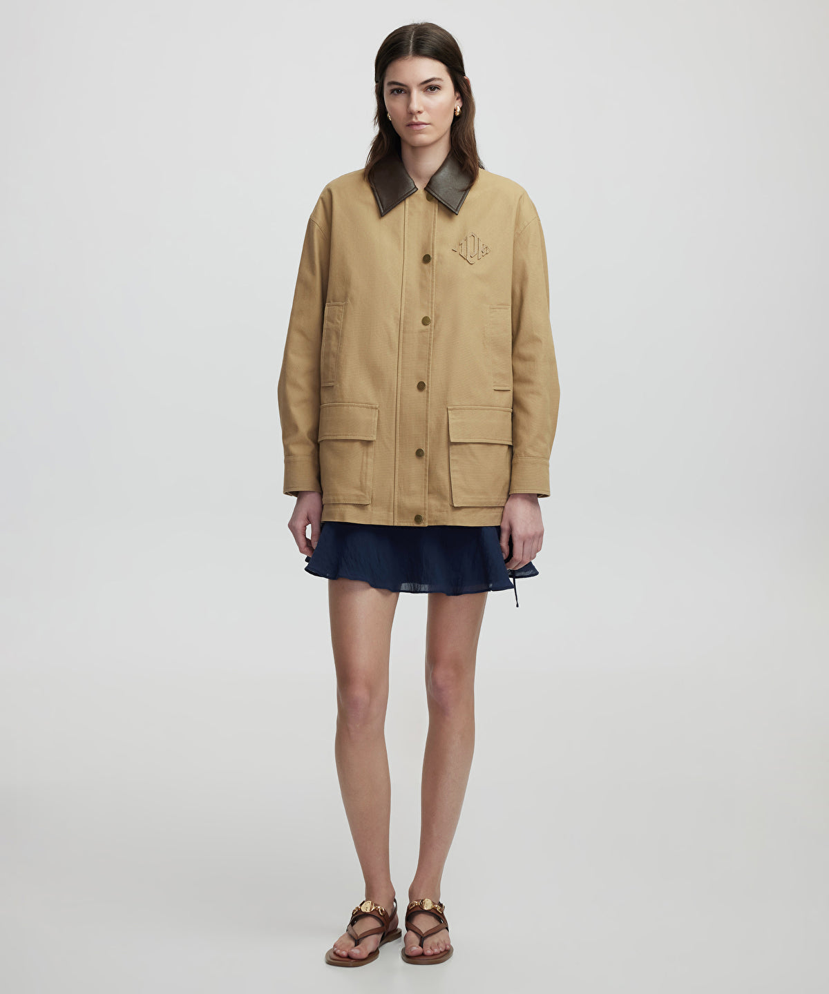 Zoomed Contrast Collar Coat