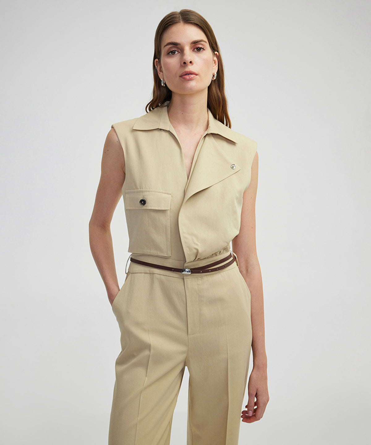 Zoomed Belted Jumpsuit