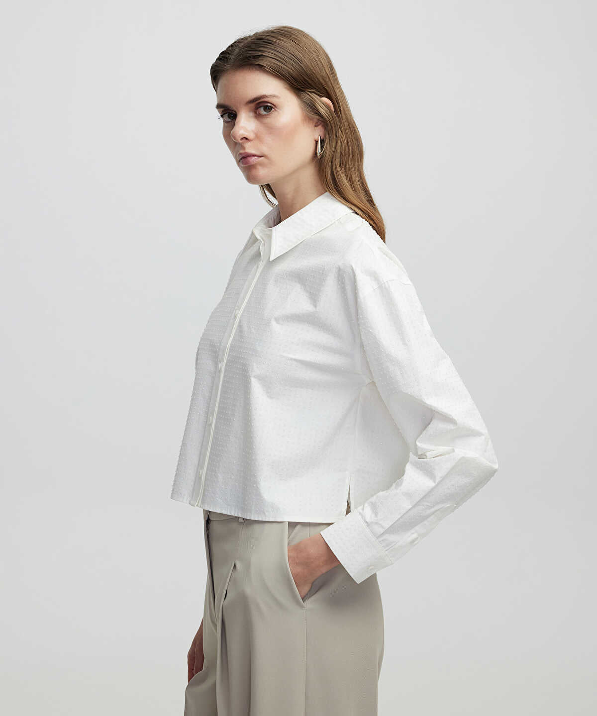 Rhinestone Poplin Shirt
