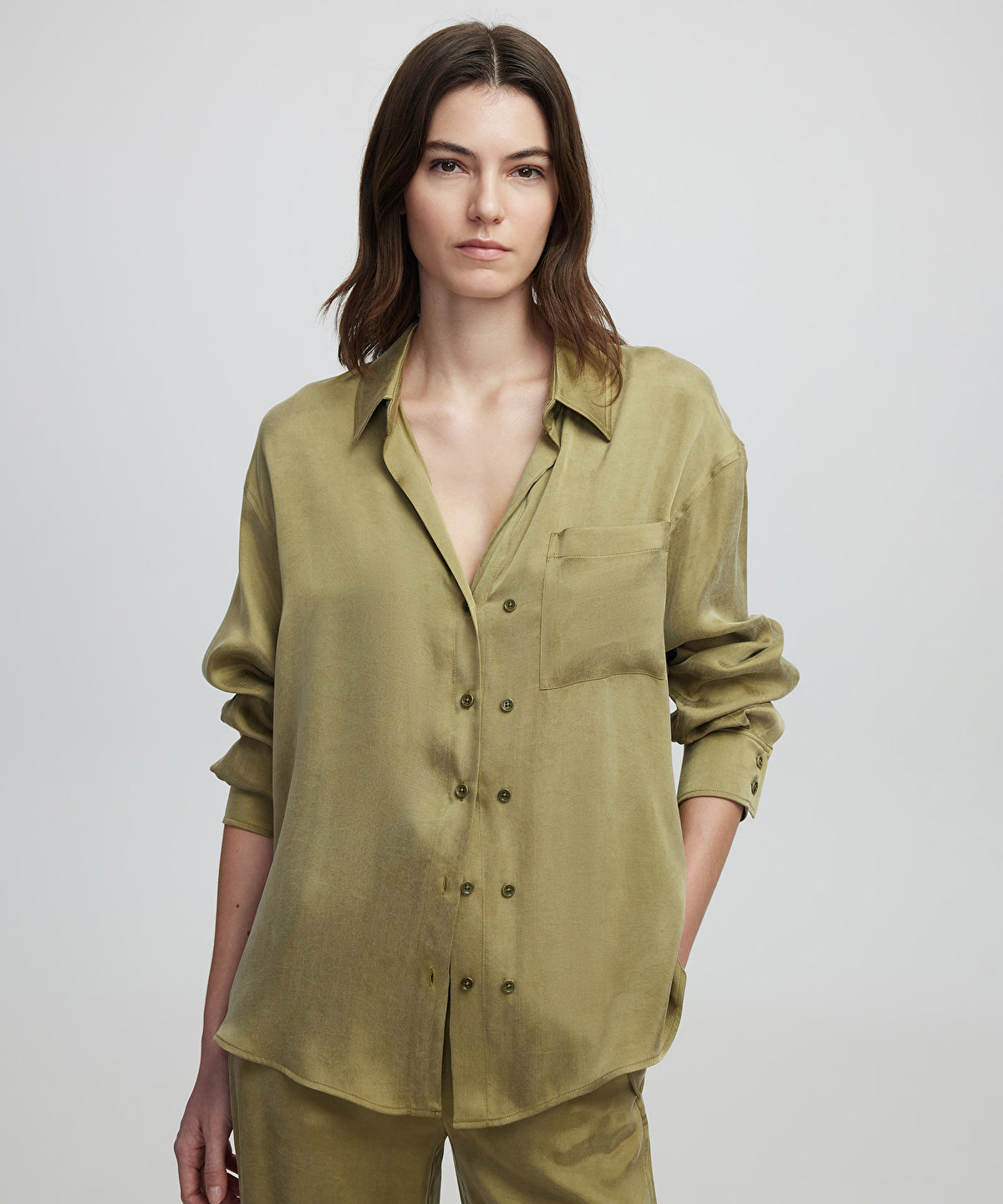 Zoomed Shirt With Double Row Of Buttons