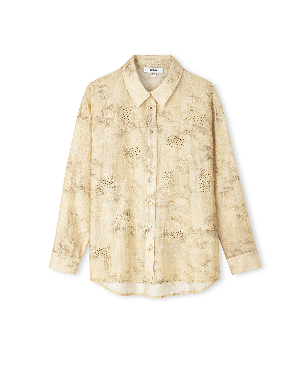 Embroidered and jacquard shirt