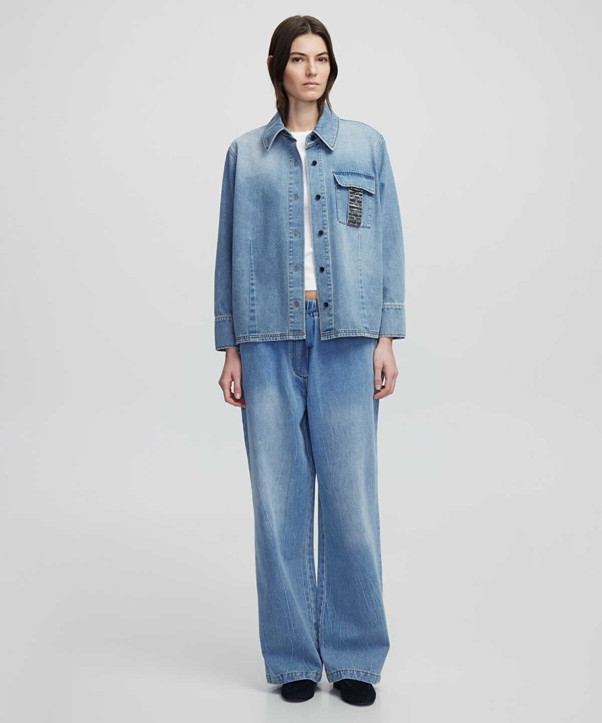 Embroidered Denim Shirt