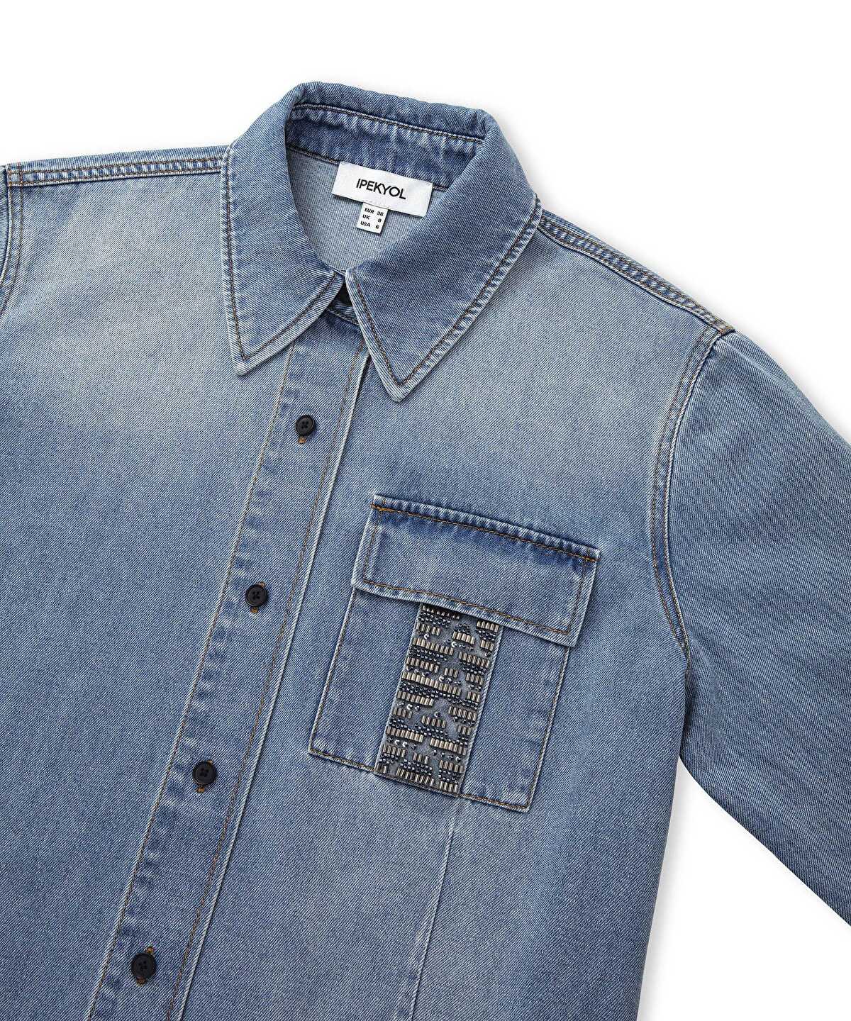 Embroidered Denim Shirt