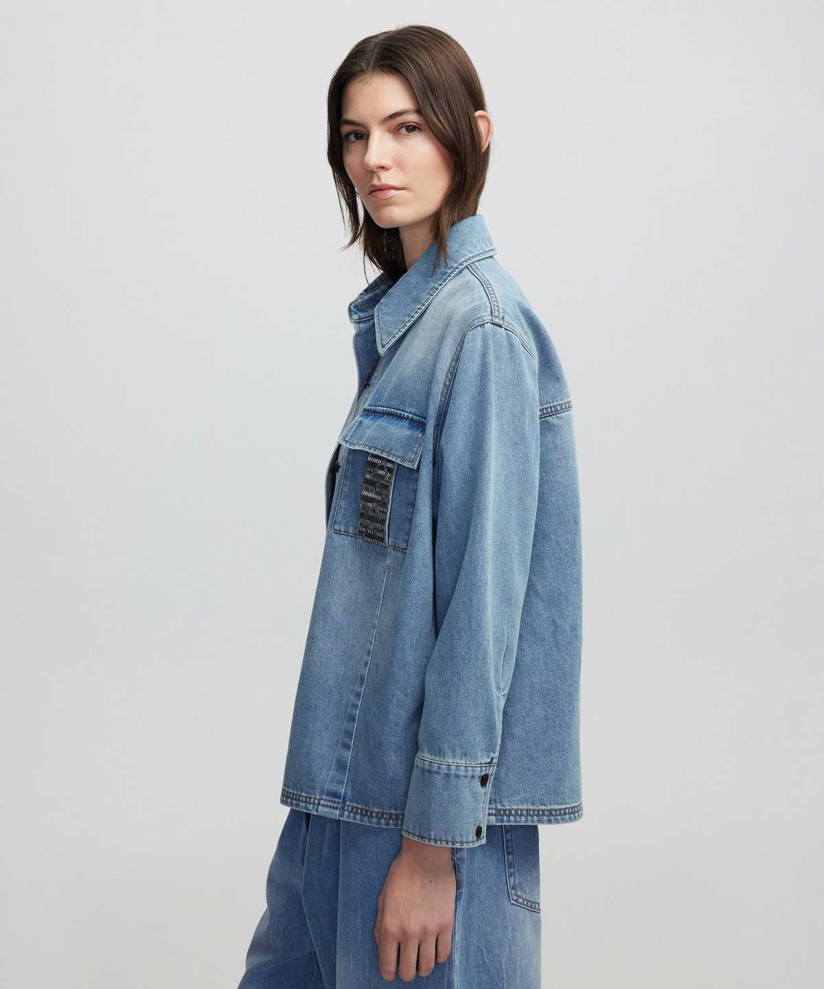 Embroidered Denim Shirt