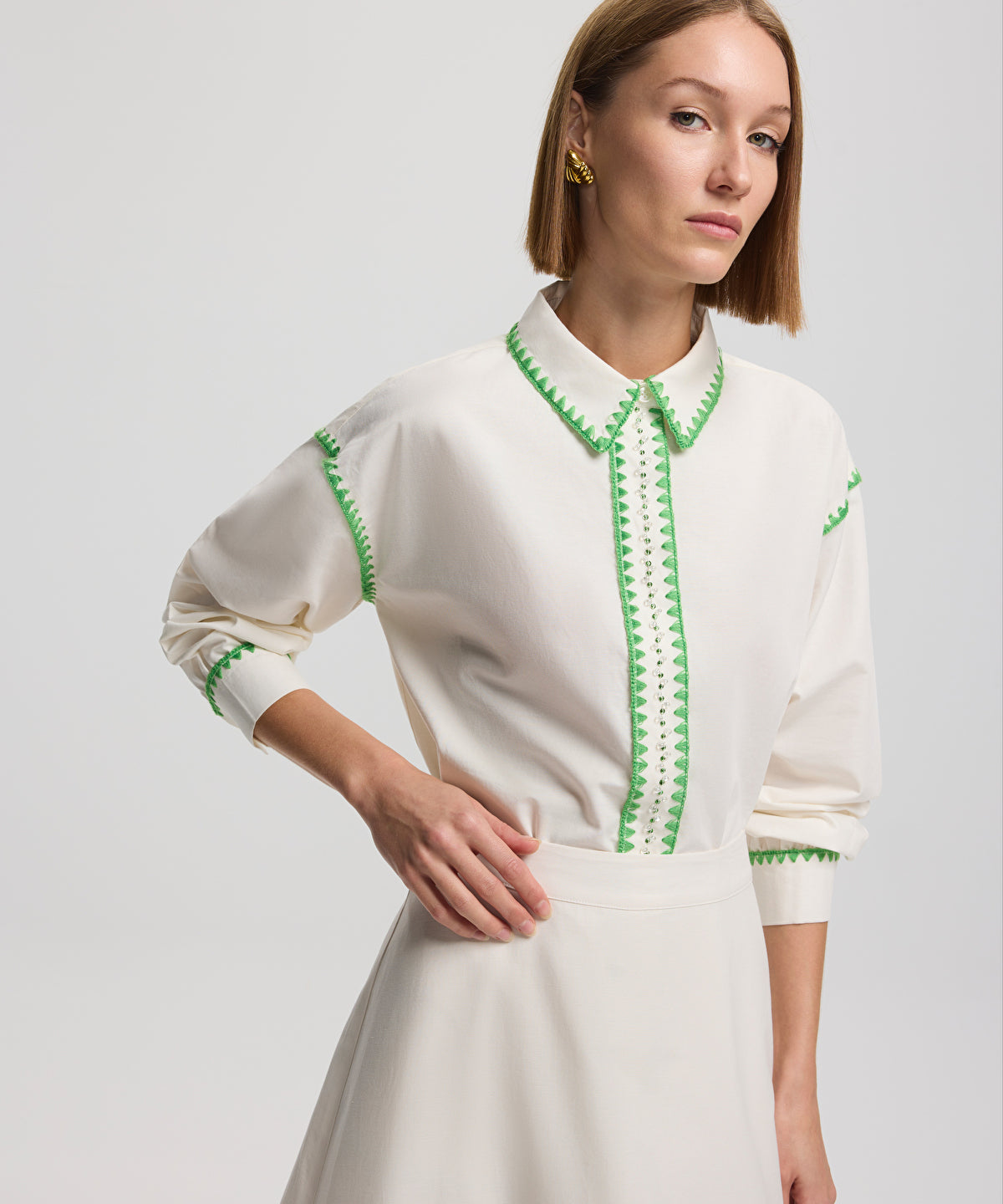 Zoomed Embroidered Poplin Shirt