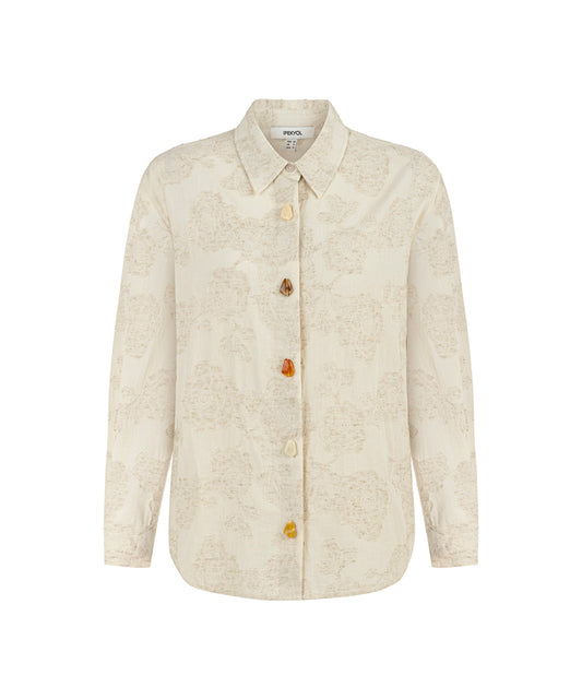 Jacquard Shirt With Contrast Buttons