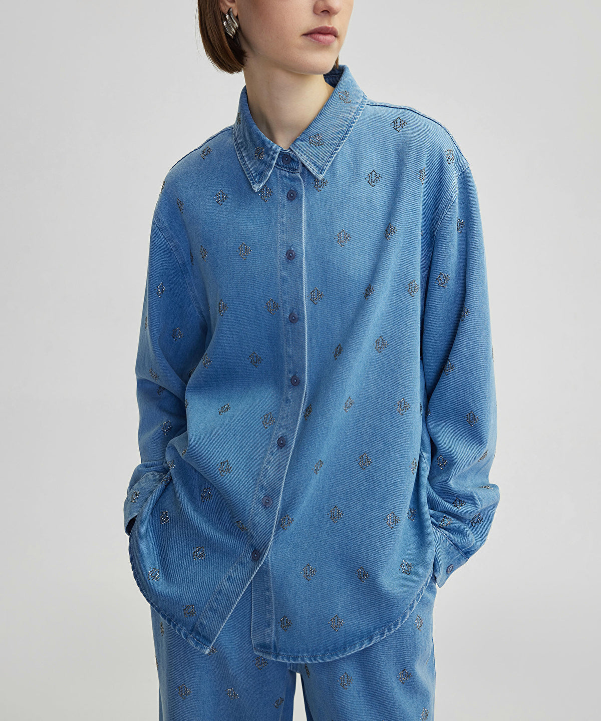 Zoomed Monogram Rhinestoned Shirt