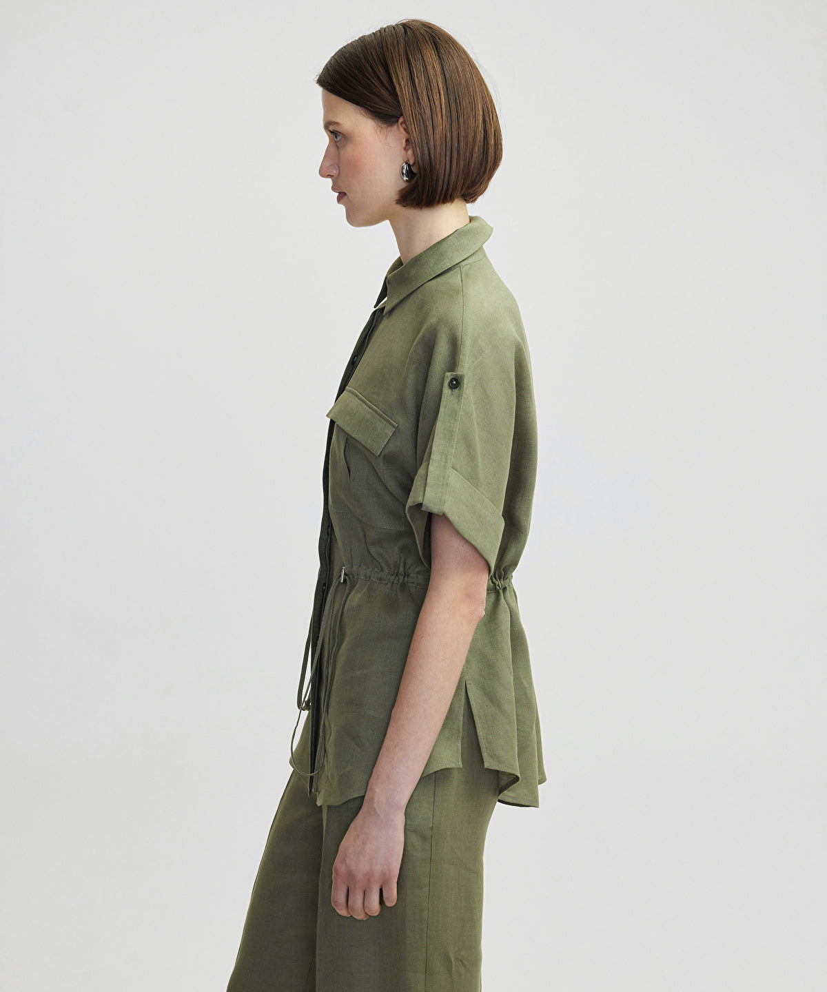 Zoomed Adjustable Waist Linen Shirt