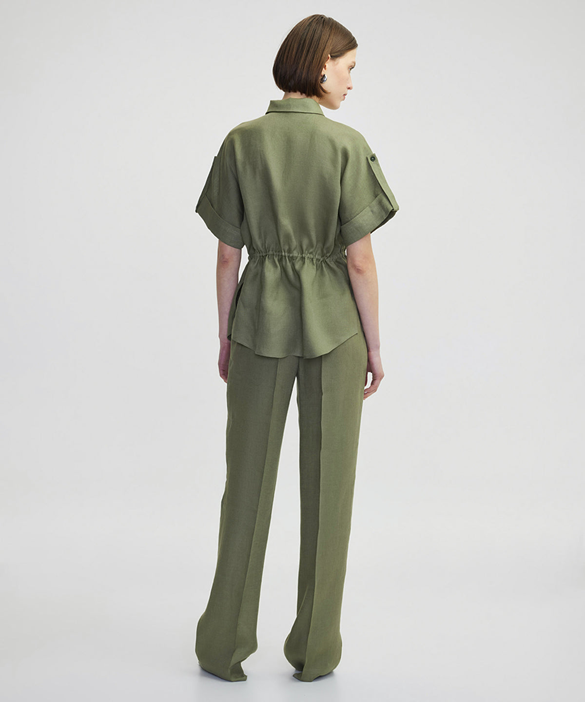 Zoomed Adjustable Waist Linen Shirt