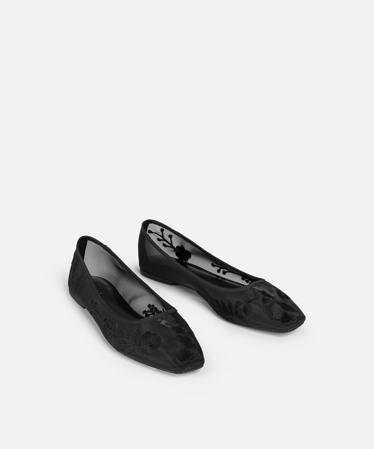 Zoomed Embroidered Ballet Flats