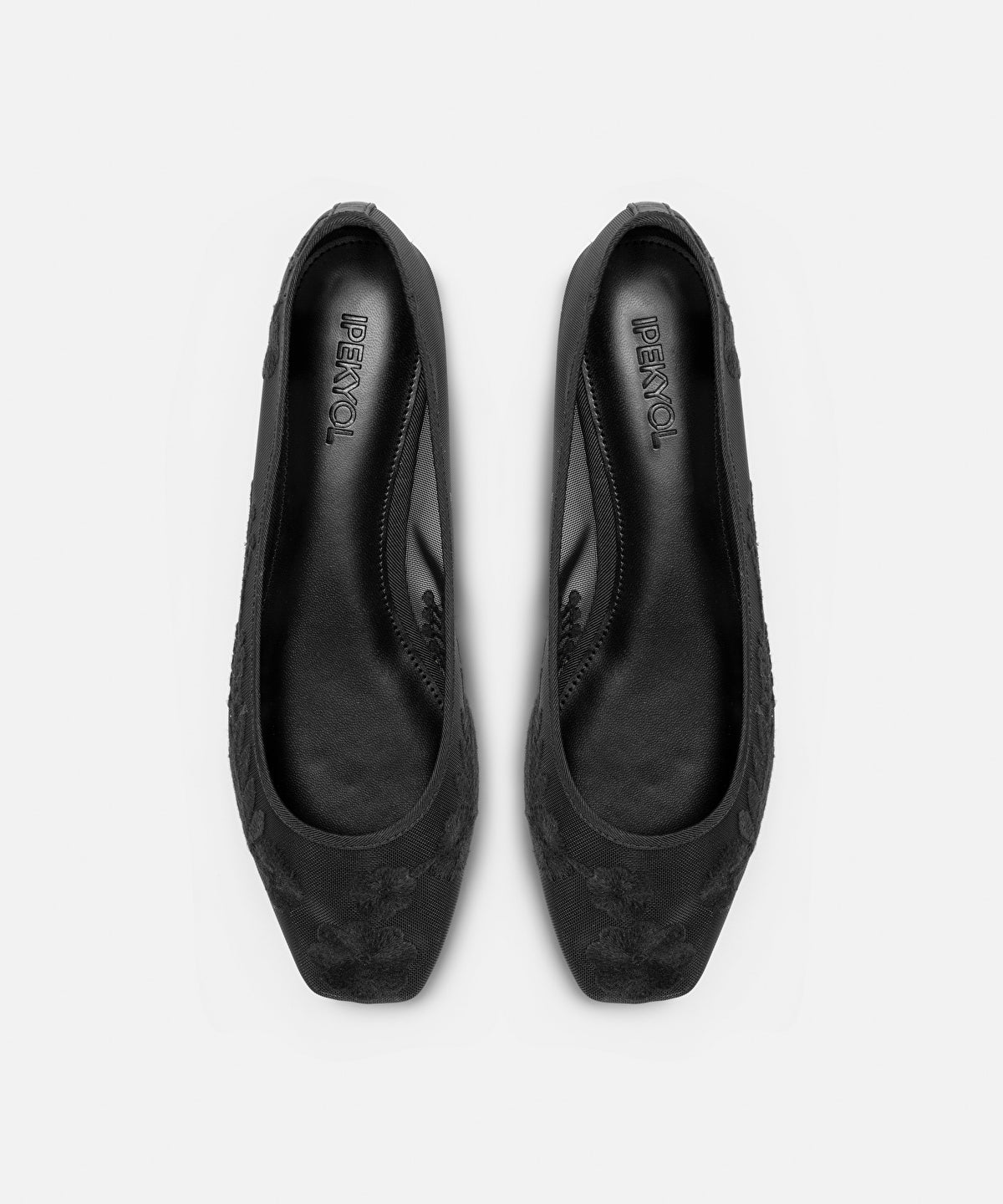 Zoomed Embroidered Ballet Flats