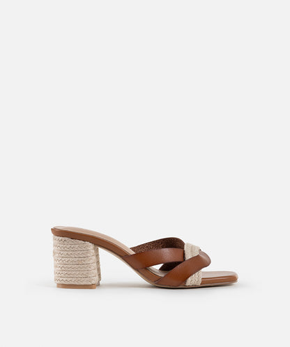 Contrast Block Heel Sandals
