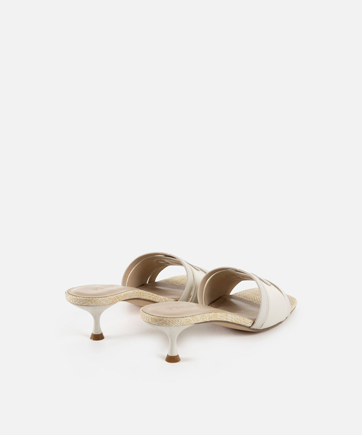 Kitten-Heel Contrast Slippers