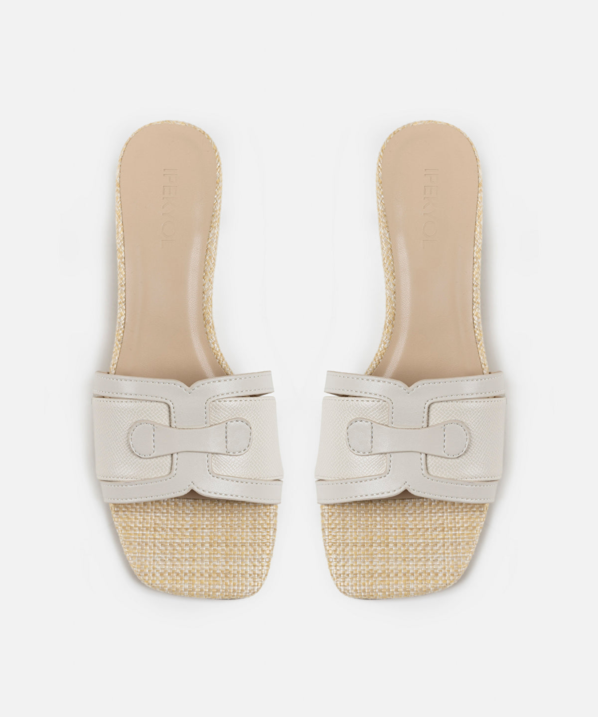 Kitten-Heel Contrast Slippers