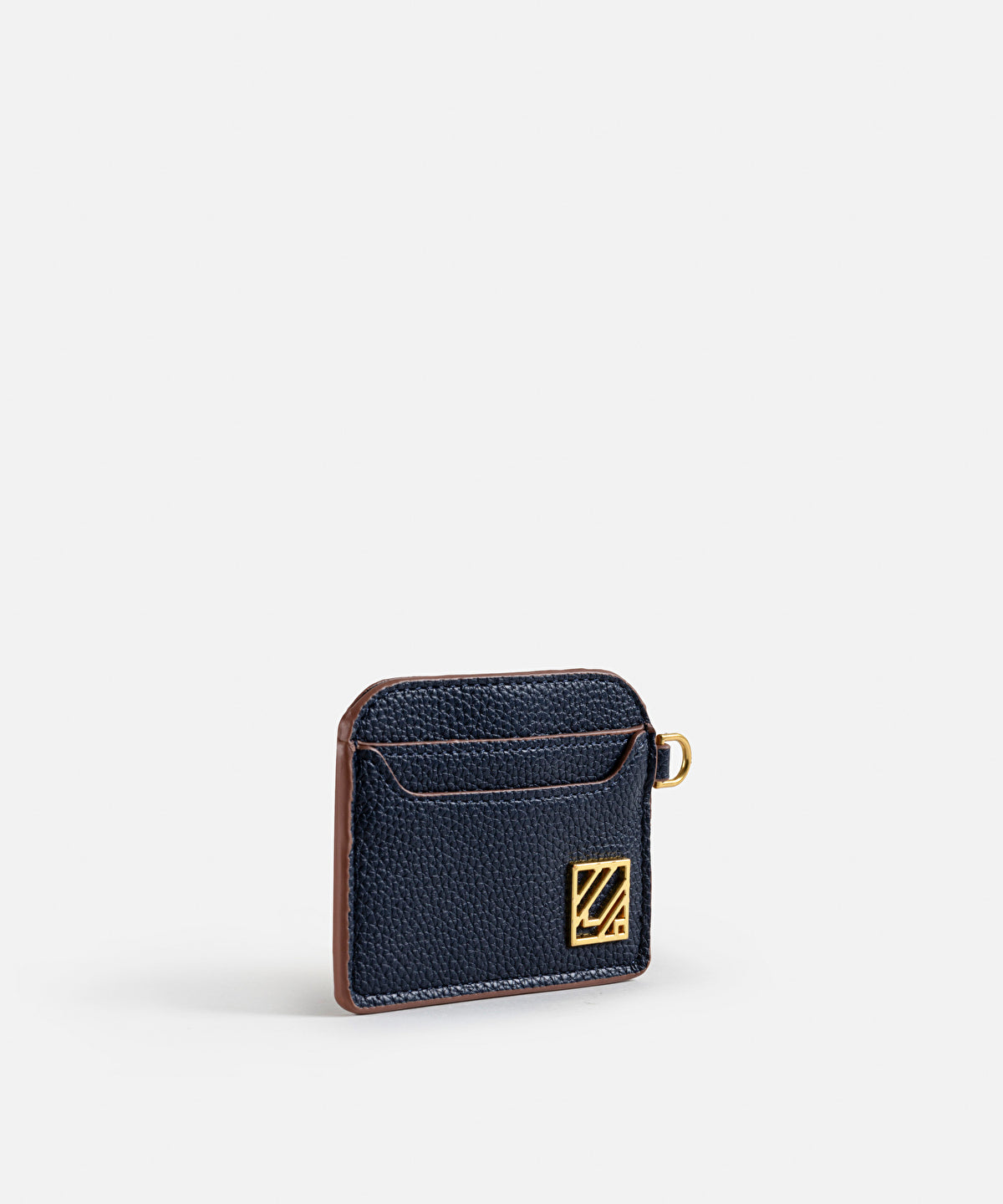 Zoomed Textured Card Holder With Monogram Buckle