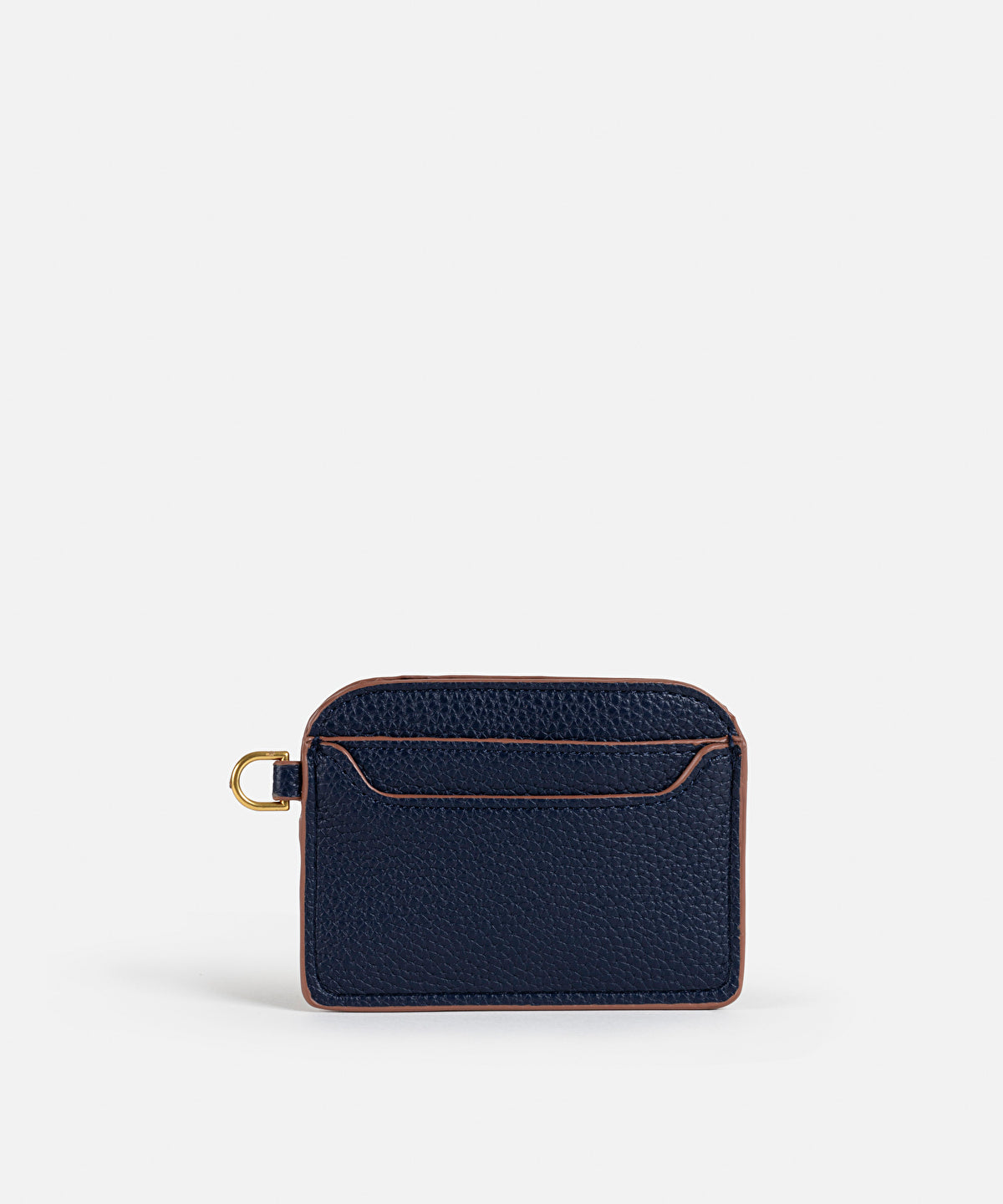 Zoomed Textured Card Holder With Monogram Buckle